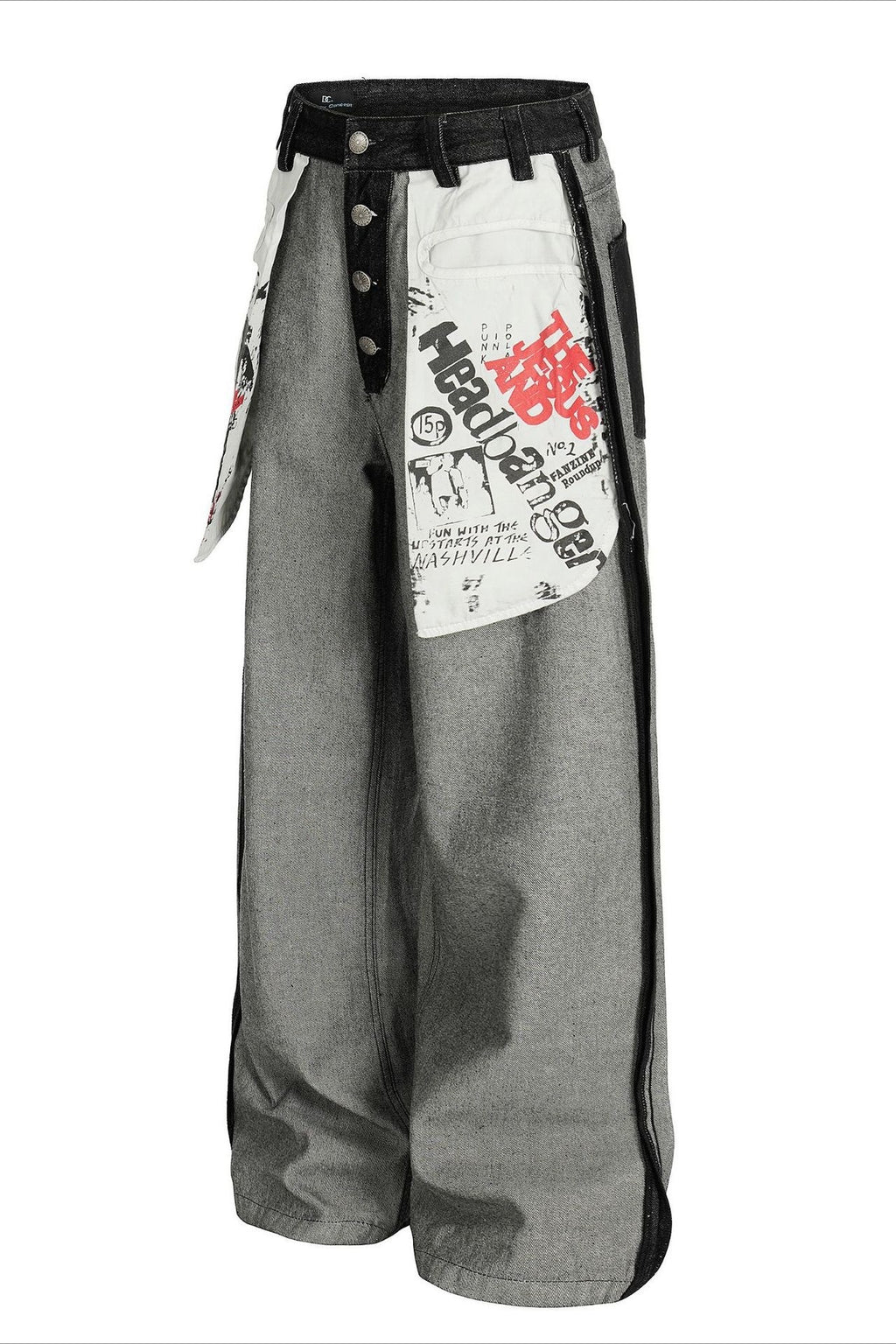 Graphic Panel Denim Pants