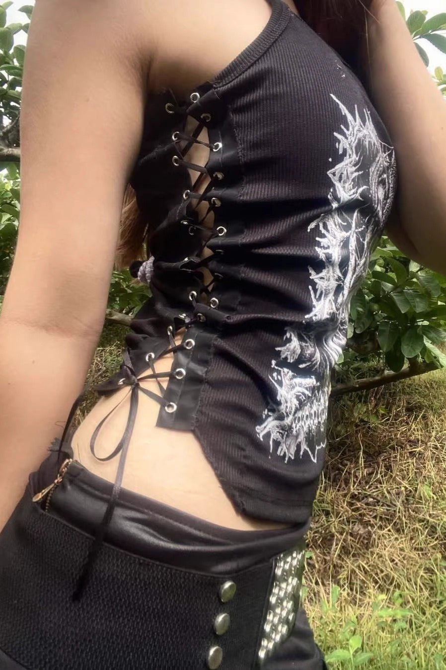 Y2K Punk Strappy Slim Fit Cami