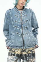 Braided Front Contrast Stitch Jackets