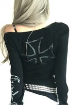 Y2K Dark American U-shaped Knit Top