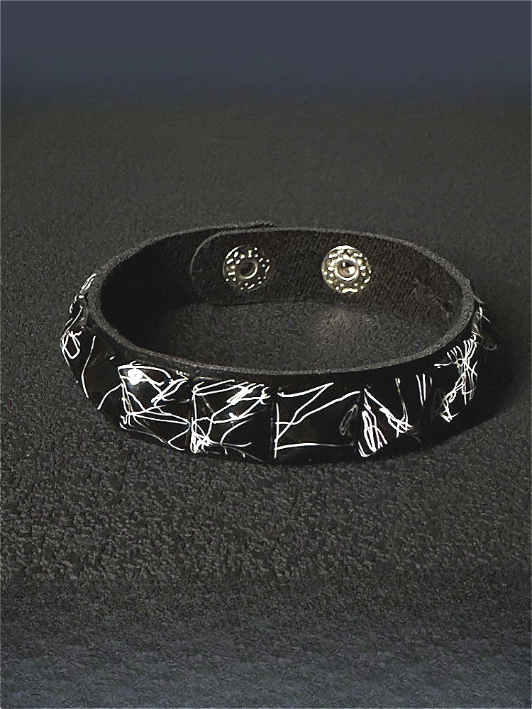 Punk Black & White Square Stud Bracelet