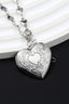 Silver Vintage Carved Heart Gothic Necklace