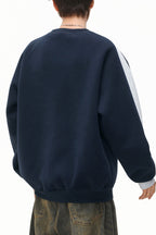Contrast Raglan Racing Graphic Sweatshirt