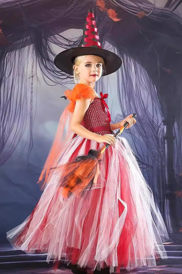 Witch Tulle Gown Kid Halloween Costume Secondary image
