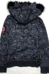 Goth Skull Print Y2K Hoodie
