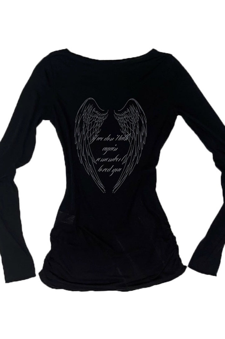 Gothic Punk Versatile Slim Long Sleeve Knit Top Secondary image