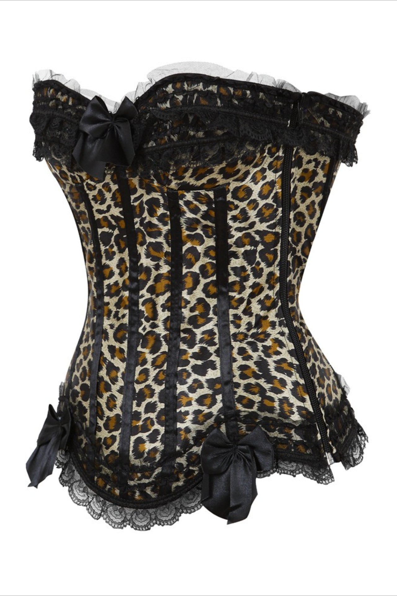 Leopard Lace Bow Slimming Corset Secondary image
