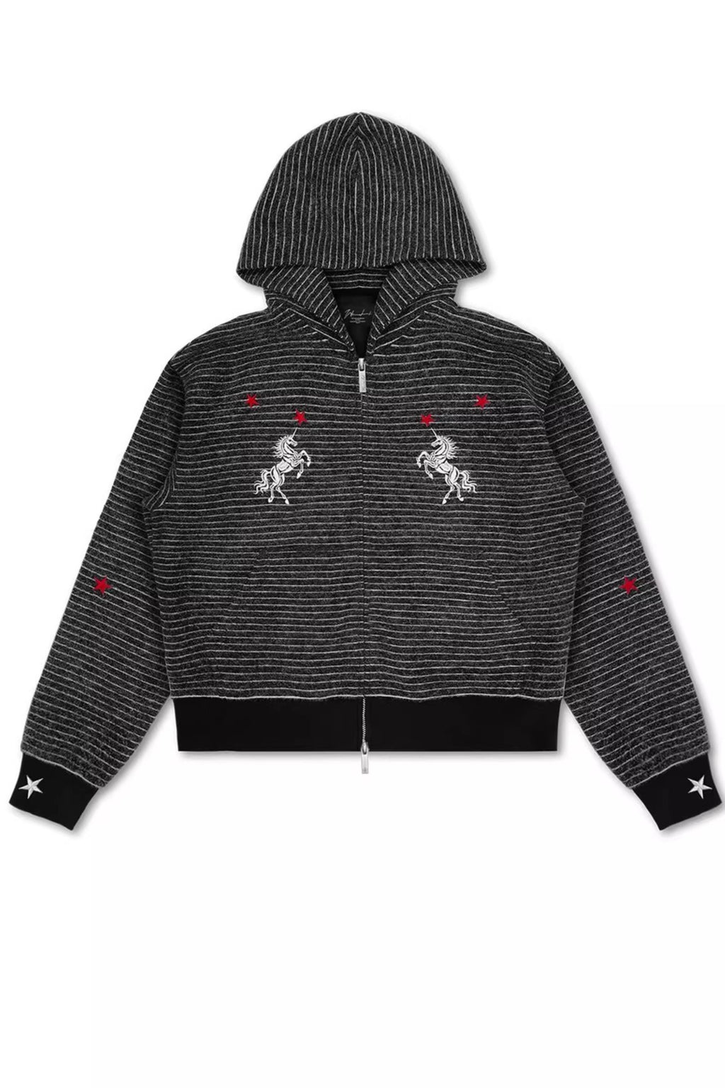 Horse Motif Star Striped Hoodies