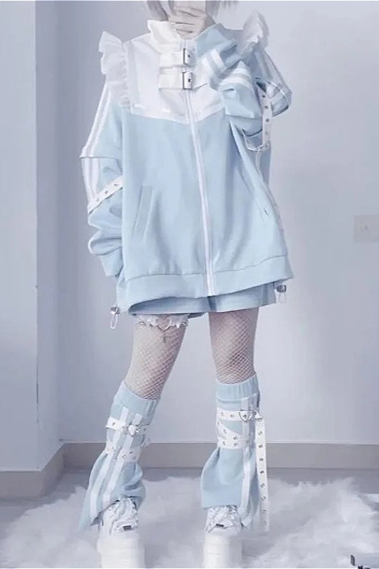 Stitch Patchwork Ruffled Sweatshirt Main image