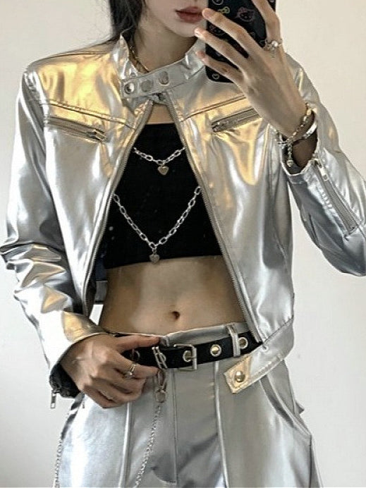 High Waist Cyber Pleated Coat Secondary image
