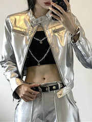 High Waist Cyber Pleated Coat