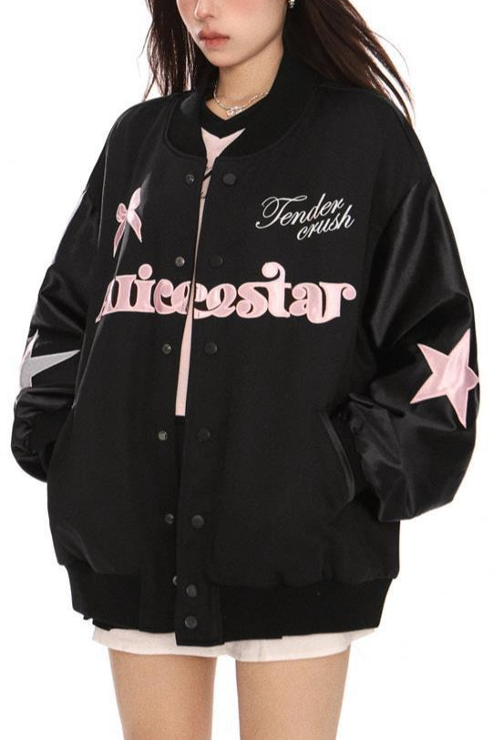 Star Bow Graphic Varsity Jackets