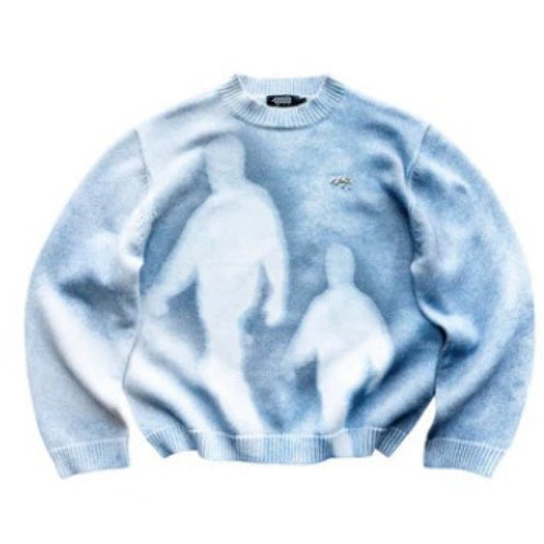 Gradient Crewneck Slouchy Knit Sweater Secondary image