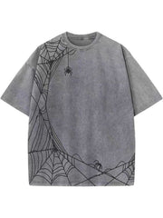 Retro Anime Print Dark Streetwear Cotton T-shirt