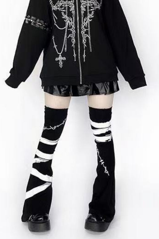 Japanese Y2K Aby Style Bandage Over-Knee Leg Warmers
