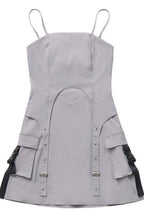 Cyber Techwear Wolf Girl Mini Dress