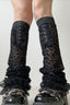 Y2K Leopard Mesh Slim Calf Leg Warmers