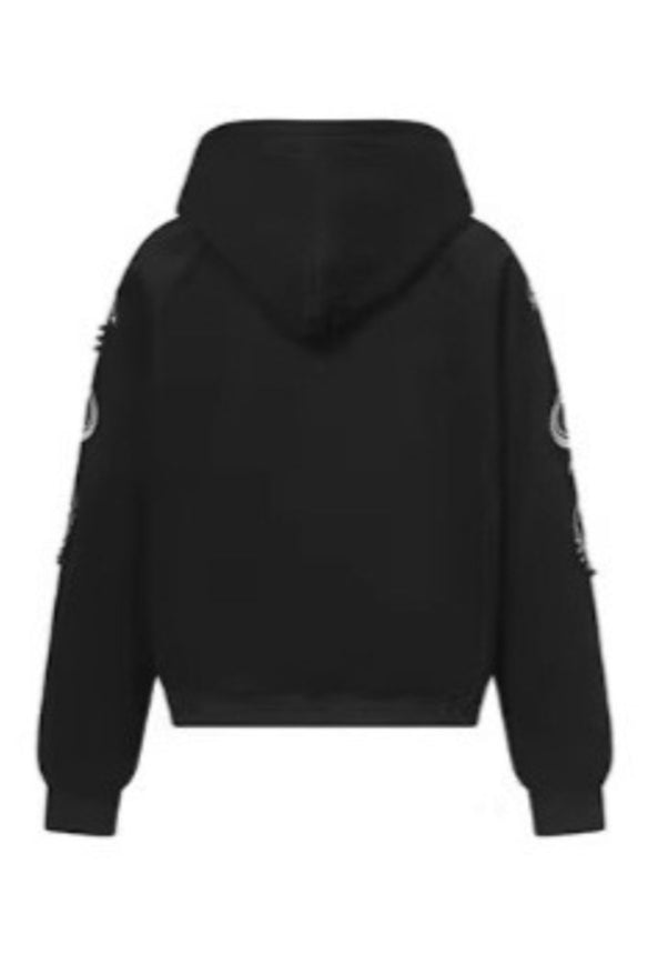 Scroll Sleeve Zip Up Hoodies