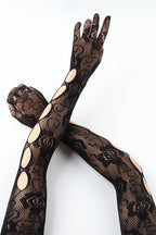 Floral Lace Cutout Long Gloves