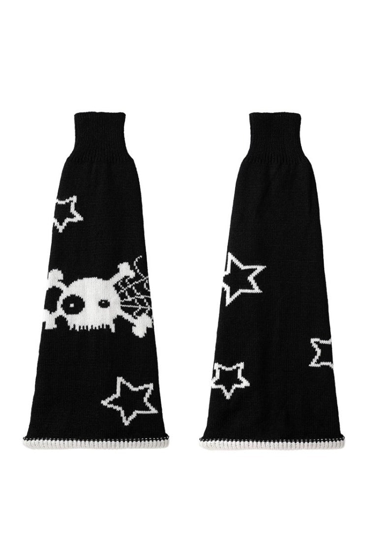 Skull Star Knit Leg Warmer Socks