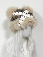 Y2K Leather Buckle Punk Bucket Hat
