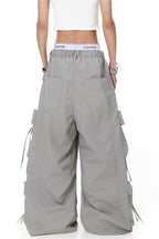 Embroidered Drawstring Cargo Pants