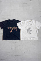 Floral Rifle Graphic Cropped T Shirt