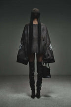 Graphic Distressed Oversized Knit Sweater