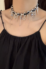 Retro Multi-Layer Spiked Star Stacking Necklace