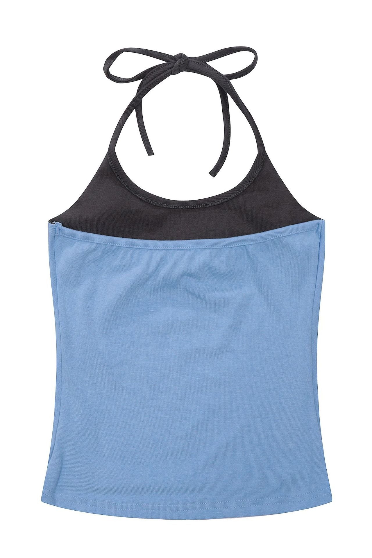 Color Block Printed Layered Slim Halter Top