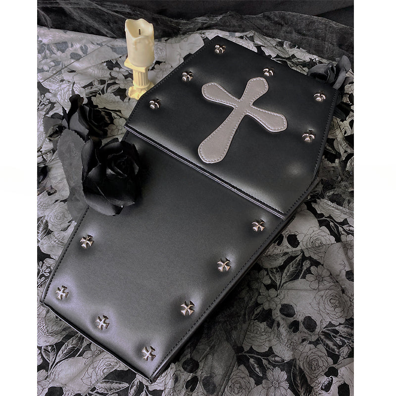 Gothic Vampire Coffin Shape Punk Lolita School Crossbody Halloween Bag Secondary image