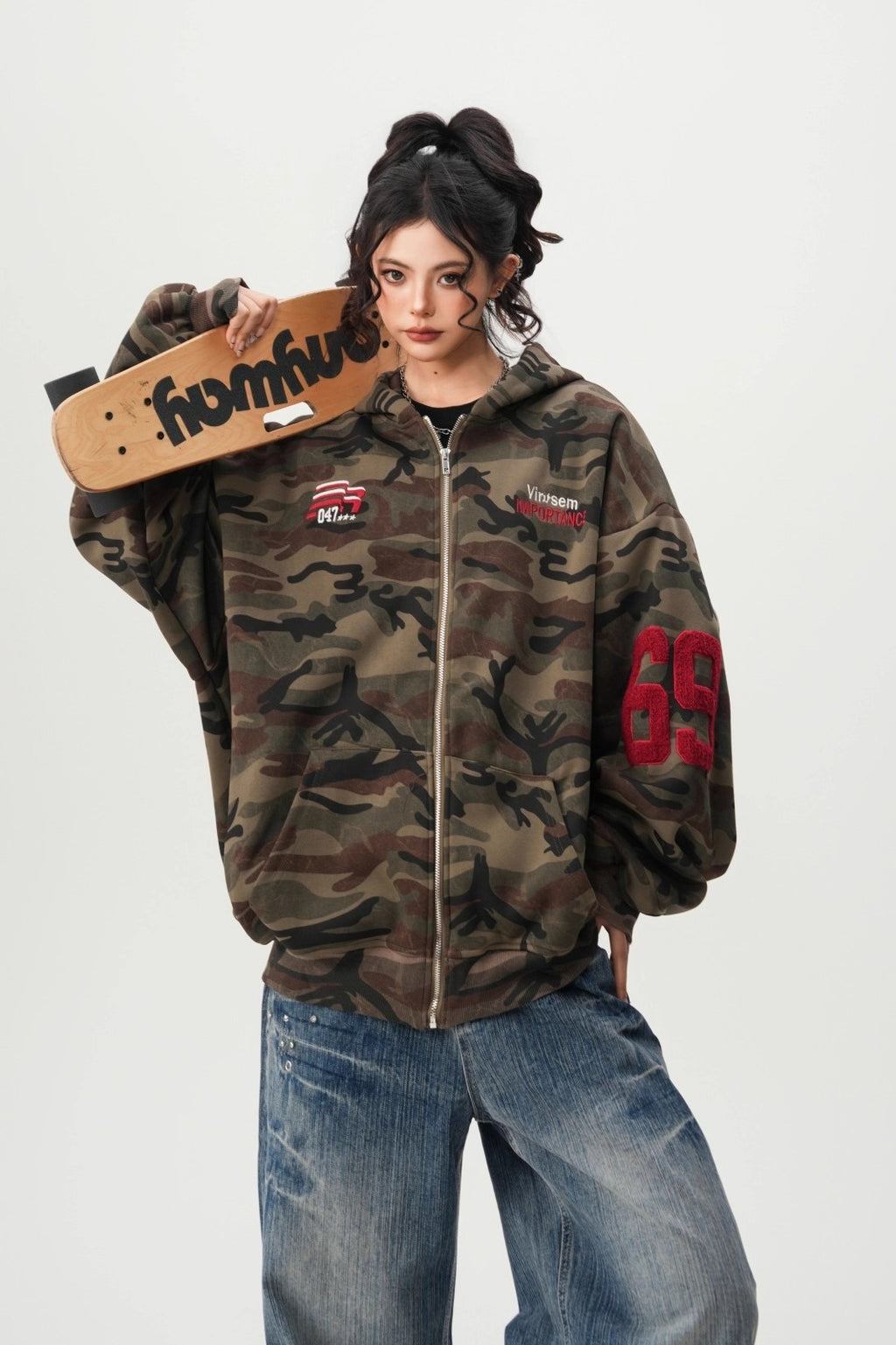 GothicPunkRelaxed Camo Hoodie