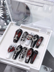 Punk Style Dark Rivet Press On Nails