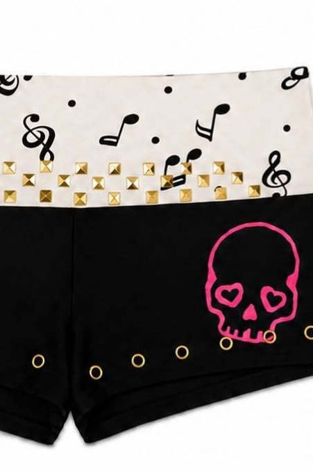 Graphic Print Rivet Hot Pants