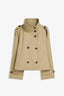 Chic Stand Collar Cropped Trench Coat