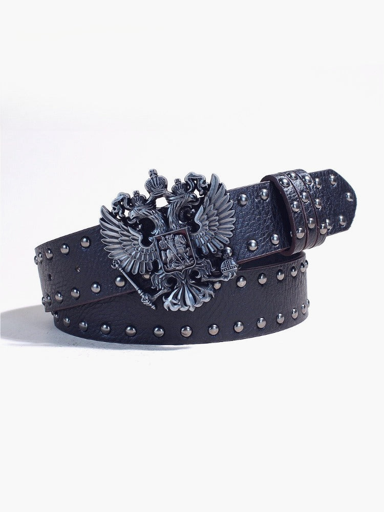 Retro Rivet Faux Leather Belt