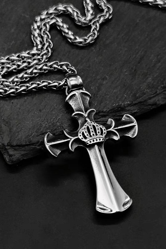 Vintage Crown Cross Necklace Secondary image