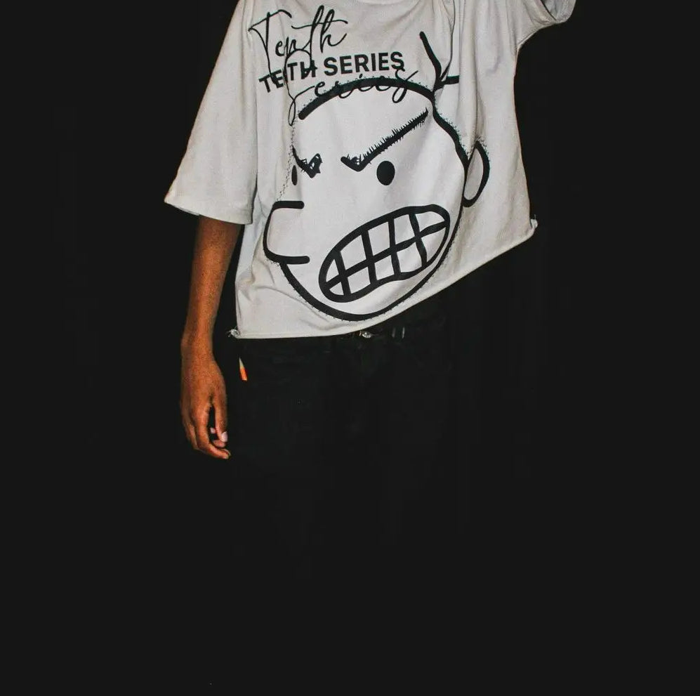 Hip Hop Cartoon Print Cotton Oversized T-shirt