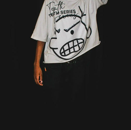 Hip Hop Cartoon Print Cotton Oversized T-shirt