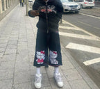 Cartoon Graphic Denim Short