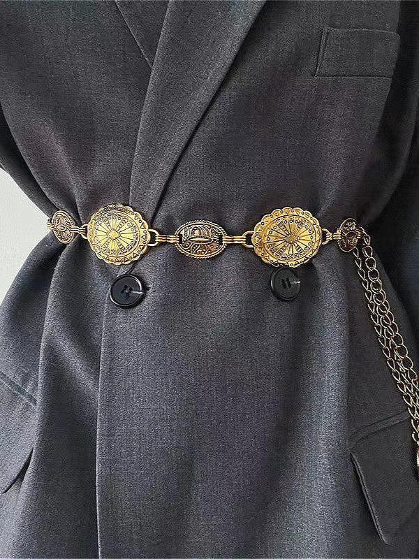 Vintage Compass Texture Waist Chain