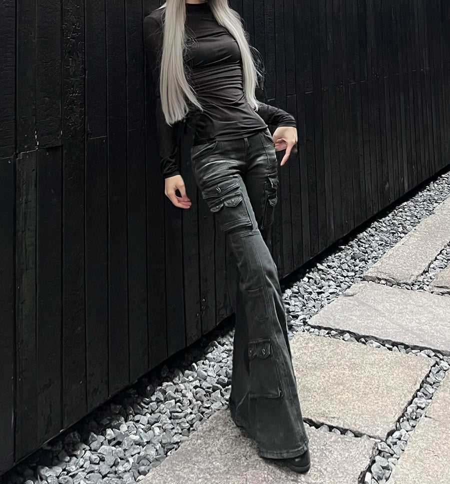 Grunge Skinny Flare Pants