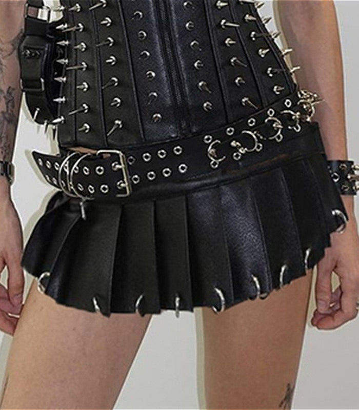 Gothic Punk O-Ring Decor Mini Skirt Main image