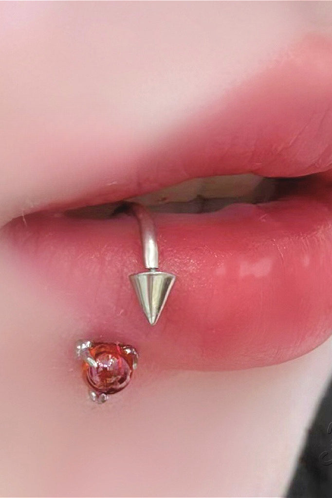 Ruby Spike Lip Ring