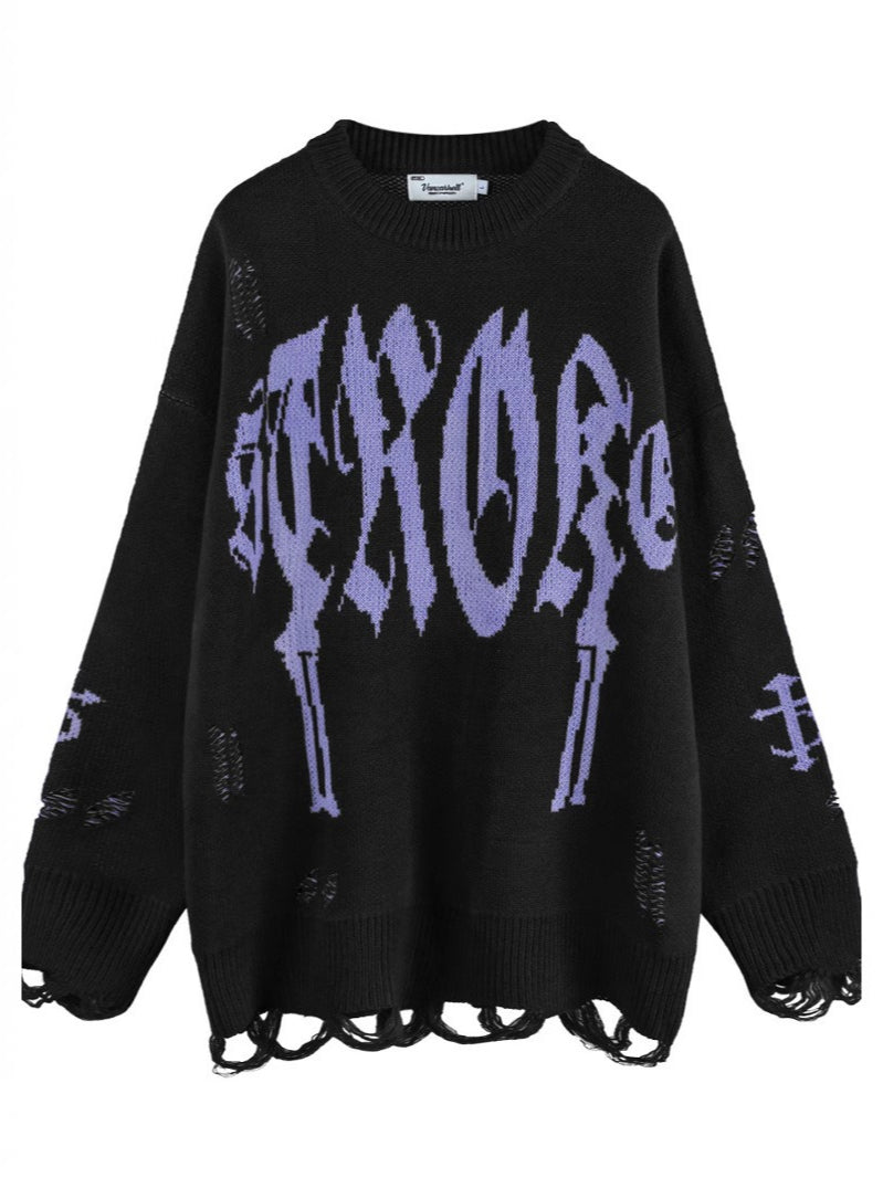 Gothic Distressed Unisex Knit Sweater Main image