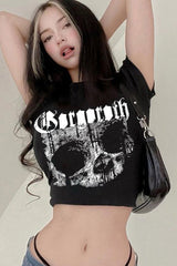 Cropped Slim Fit Short Sleeve T-Shirt