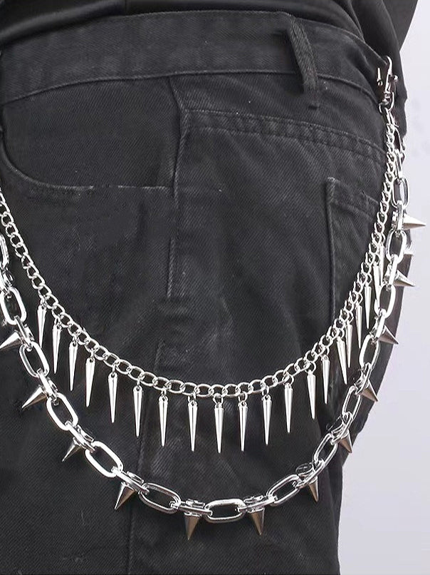 Punk Metal Studded Waist Chain