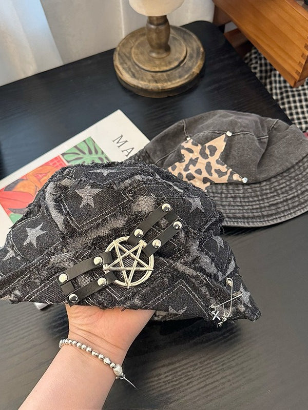 Y2K Street Star Decor Fisherman Hat