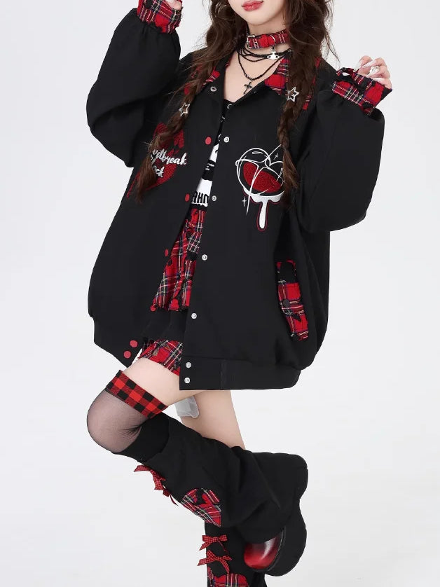 Contrast Color Print Loose Jacket Secondary image
