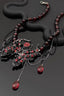 Y2K Heavy Dark Red Spider Tassel Necklace